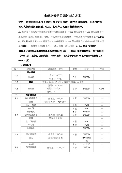 小分子水方案