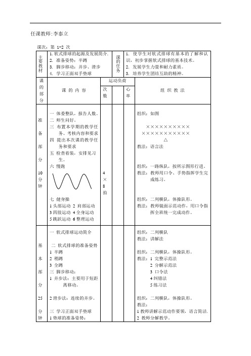 最新重点小学软式排球教案