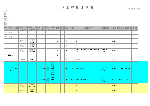 1#楼电气工程量计算书