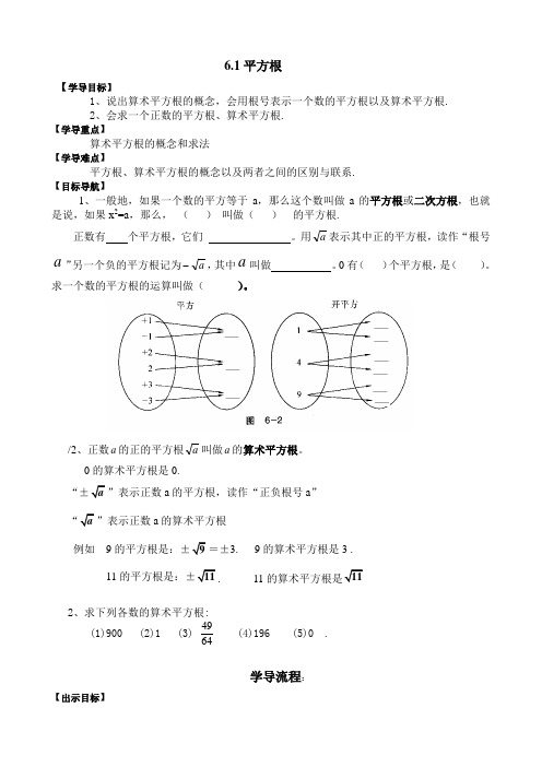 2020-2021学年人教版七年级下册数学：6.1平方根学案