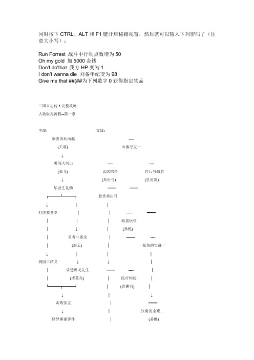 三国立志传3攻略心得