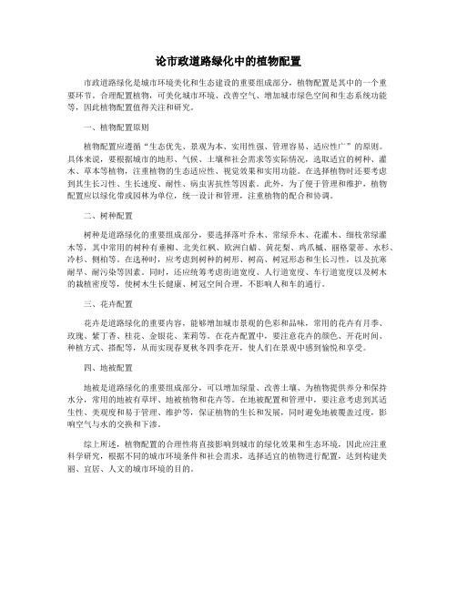 论市政道路绿化中的植物配置