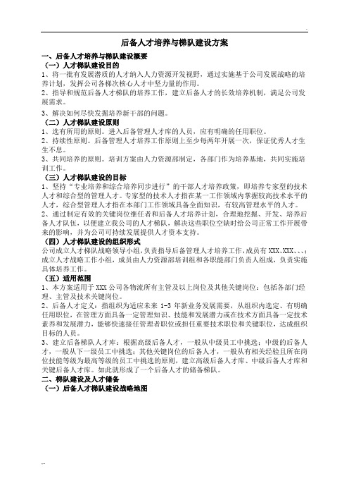 后备人才培养与梯队建设方案