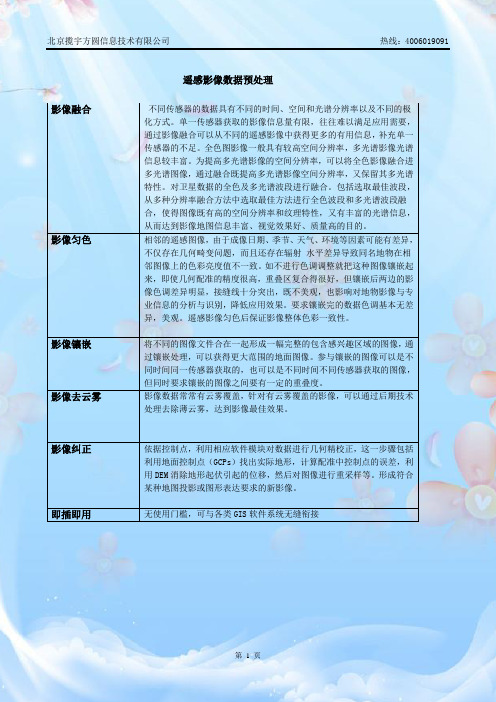 遥感卫星影像预处理做哪些