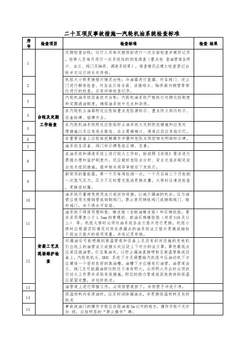 二十五项检查—油系统检查