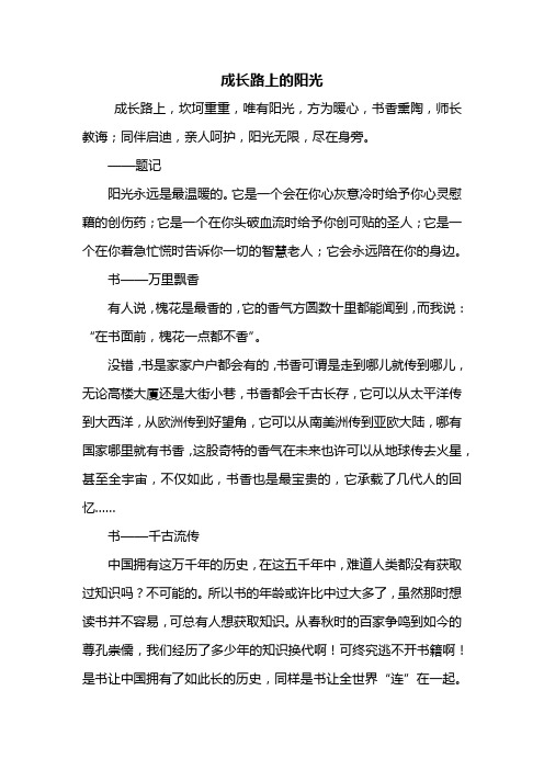 初二作文：成长路上的阳光作文700字