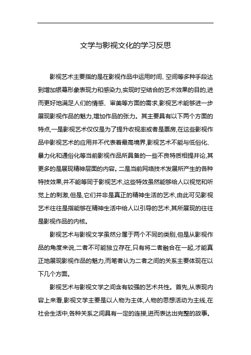 文学与影视文化的学习反思