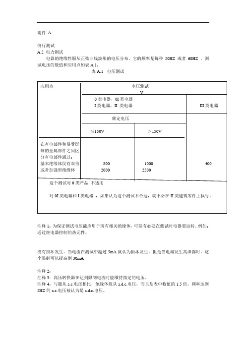 耐压标准标准