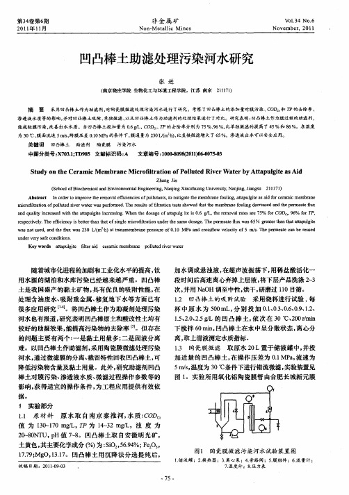 凹凸棒土助滤处理污染河水研究