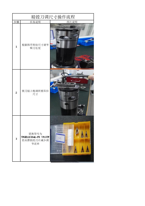 精镗刀调尺寸操作流程