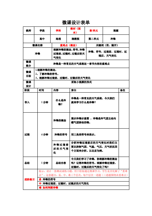 冷锋微课设计单