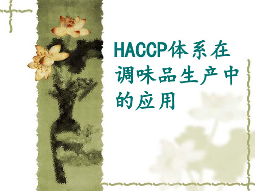 HACCP体系在调味品生产中的应用解析