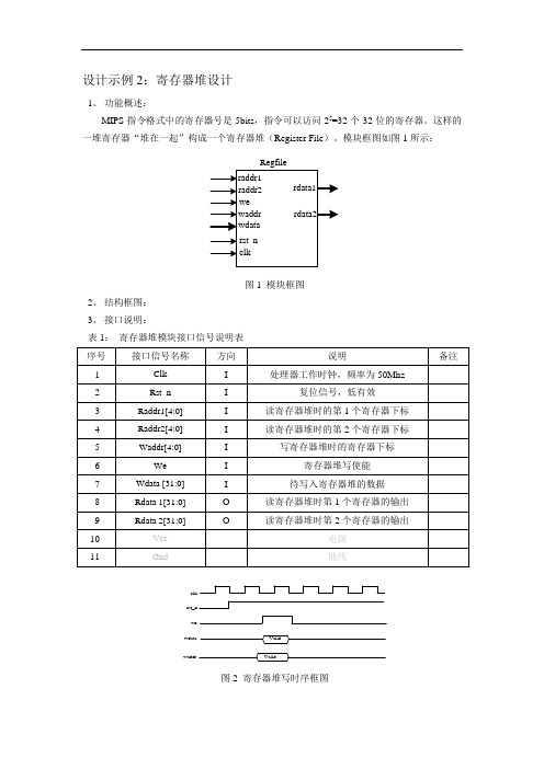 设计示例2寄存器堆设计