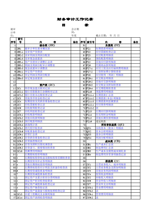 财务审计工作记录