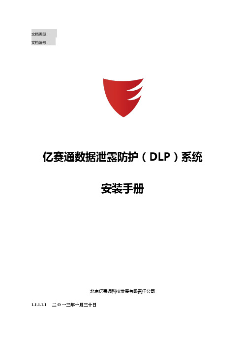 亿赛通数据泄露防护(DLP)系统安装手册V1.0