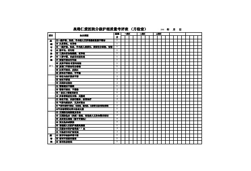 分级护理质量检查(月检查)