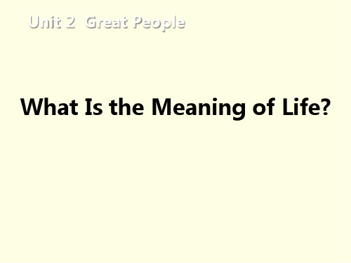 What Is the Meaning of Life