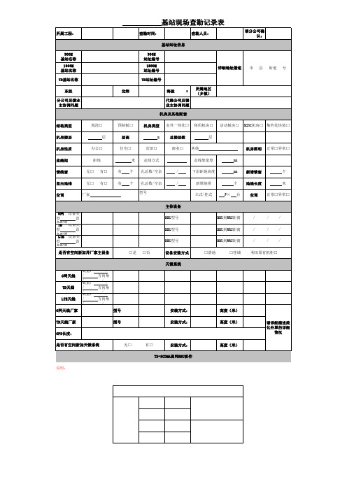 TD-LTE查勘现场记录表(模版)