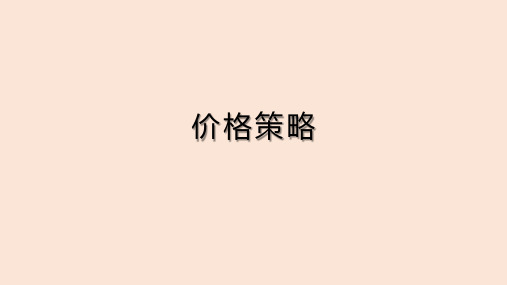 价格策略