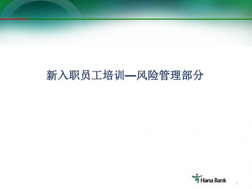 银行风险管理培训