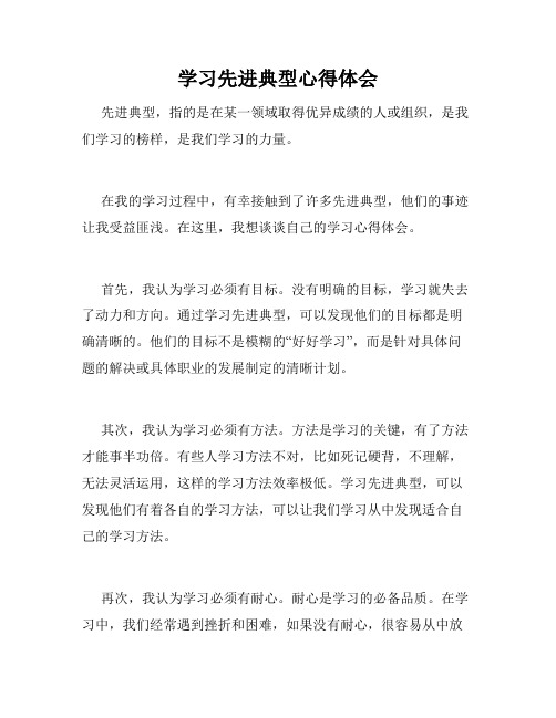 学习先进典型心得体会