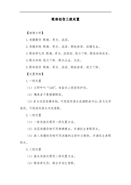 眼部创伤三级处置