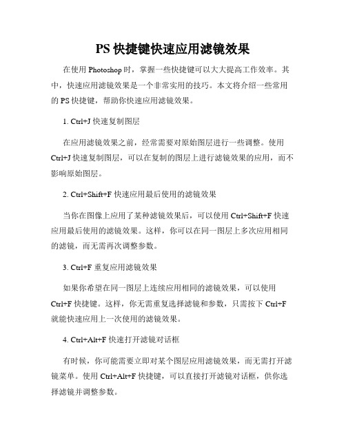 PS快捷键快速应用滤镜效果