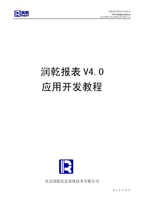 润乾报表V4.0应用开发教程