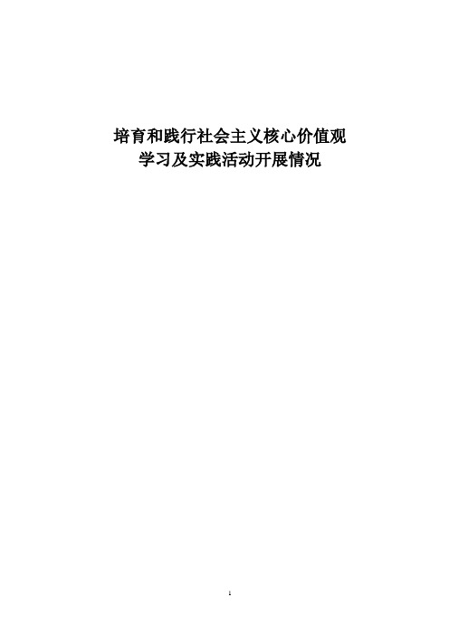 培育和践行社会主义核心价值观汇报