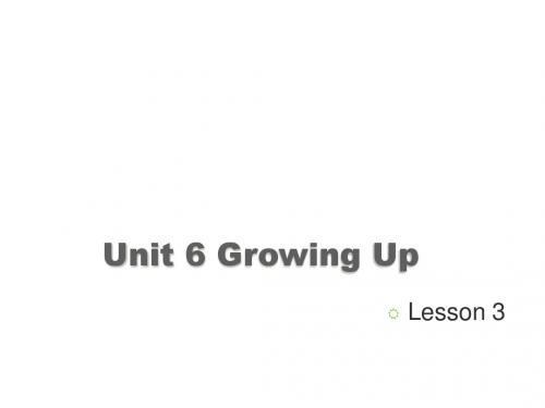 2018-2019学年人教版(新起点)英语五年级下册Unit 6《Growing Up》(Lesson 3)课件