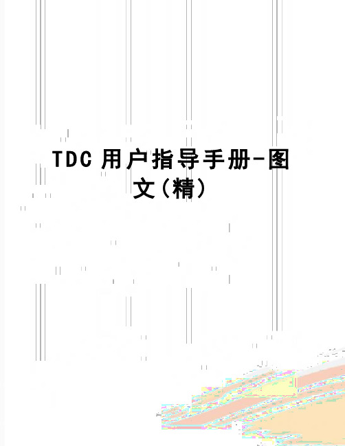 【精品】TDC用户指导手册-图文(精)