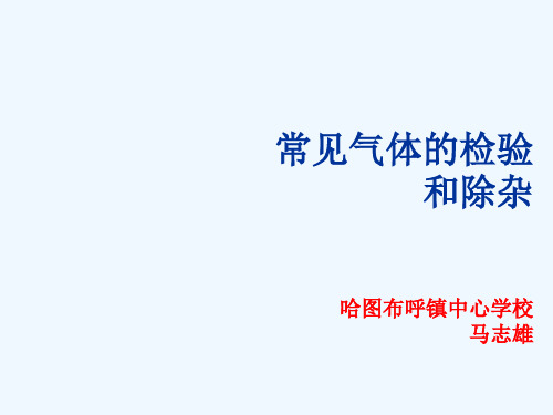 化学人教版九年级上册常见气体的检验和除杂