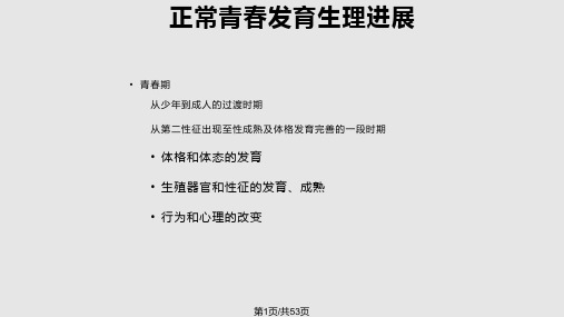 性早熟的诊断和治疗PPT课件