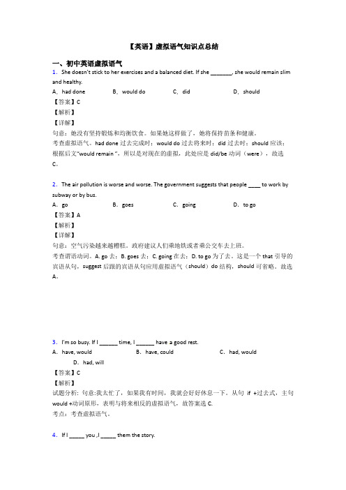 【英语】虚拟语气知识点总结