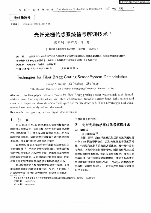 光纤光栅传感系统信号解调技术