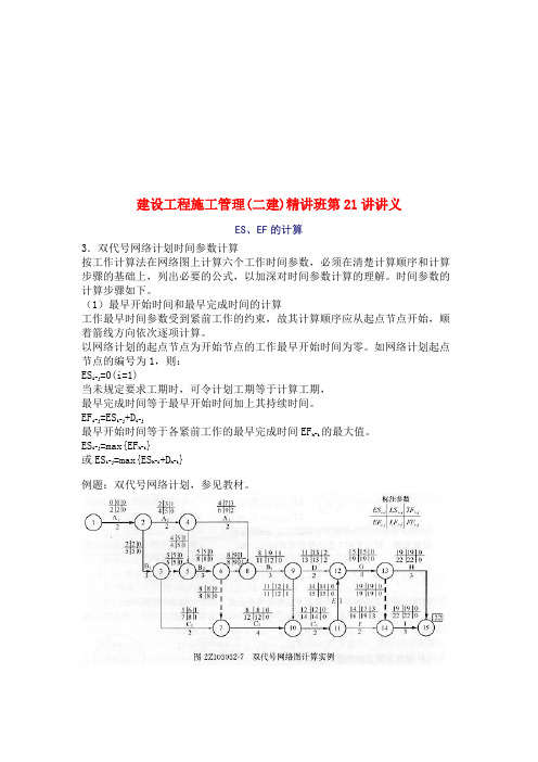 建设工程施工管理(二建)精讲班第21讲讲义