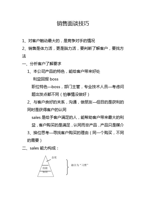 销售面谈技巧(详细版)