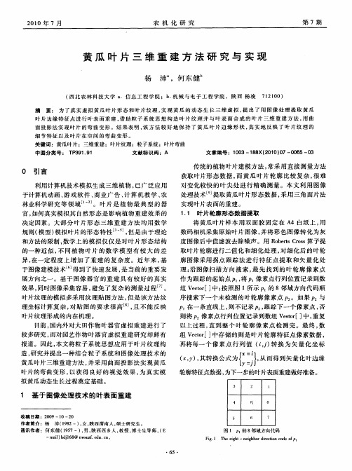 黄瓜叶片三维重建方法研究与实现