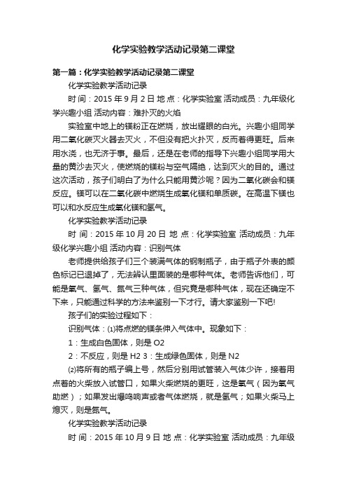 化学实验教学活动记录第二课堂