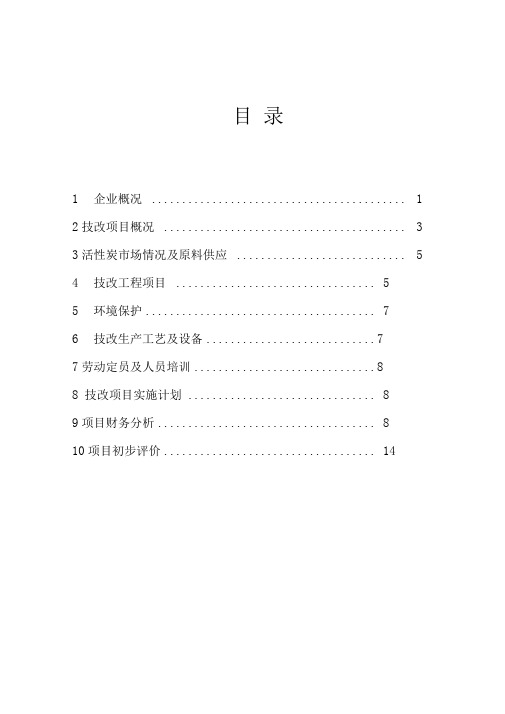 技改项目可行性研究报告