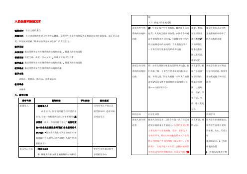 河北省石家庄市八年级生物下册 6.1.3(人的生殖和胚胎发育)教案 (新版)冀教版 教案