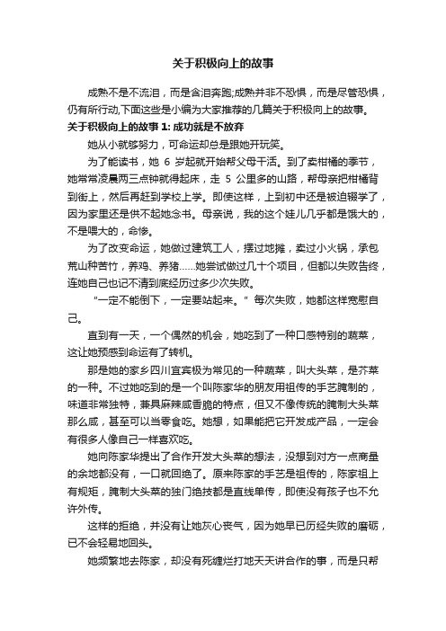 关于积极向上的故事