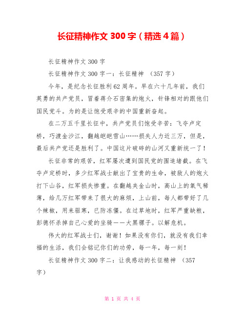 长征精神作文300字(精选4篇)