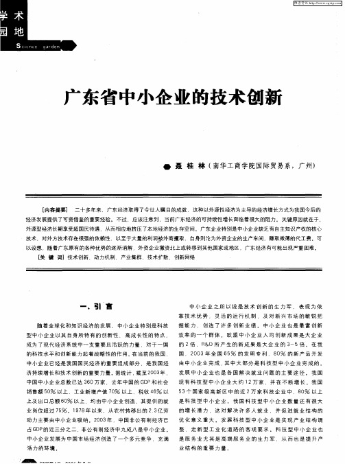 广东省中小企业的技术创新