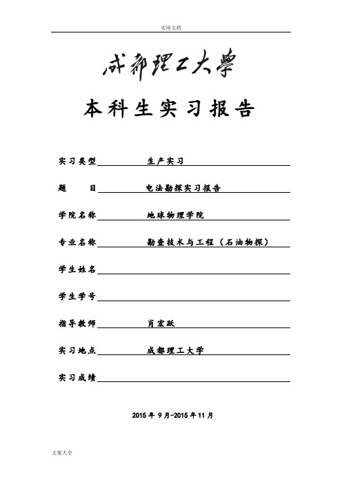 电法勘探实习报告材料