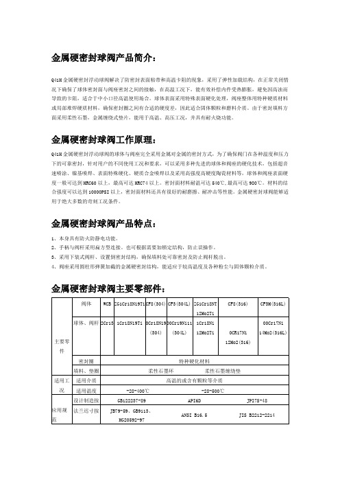 金属硬密封球阀上海思氟阀门有限公司