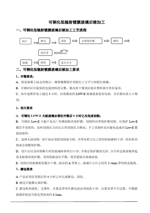 可钢化LOW-E后续加工