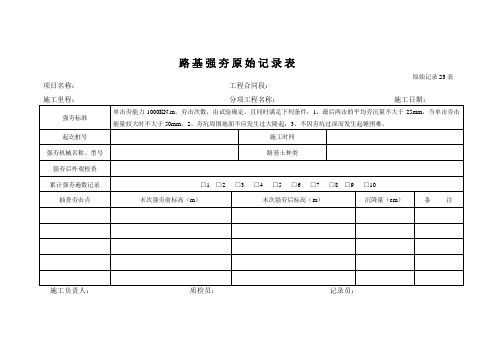 强夯施工原始记录表