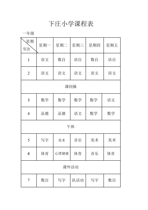 2015--2016第一学期课表