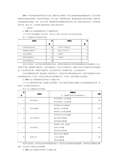 系统架构师考试分析